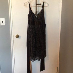Lace Brown Midi Dress